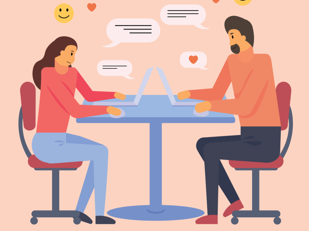 Dating website and social media concept