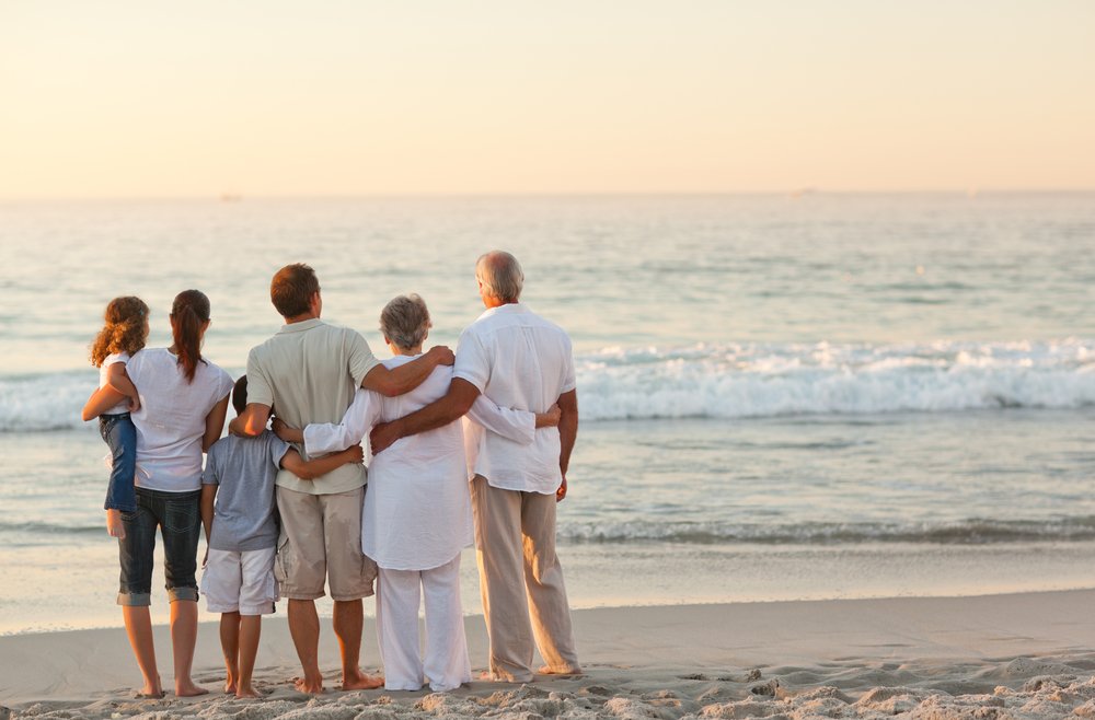 family at the beach