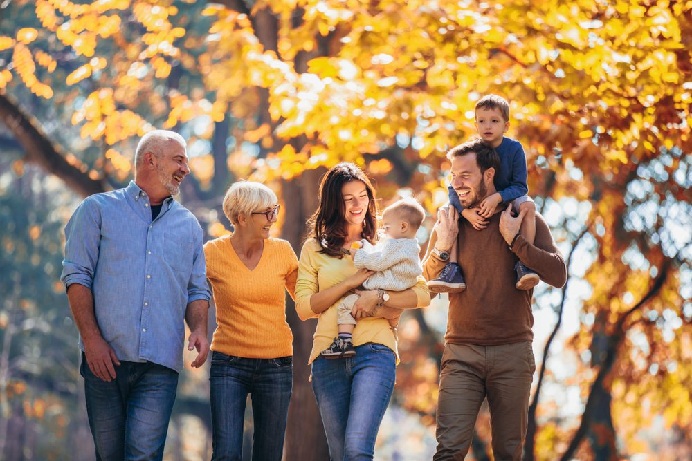 family in autumn park